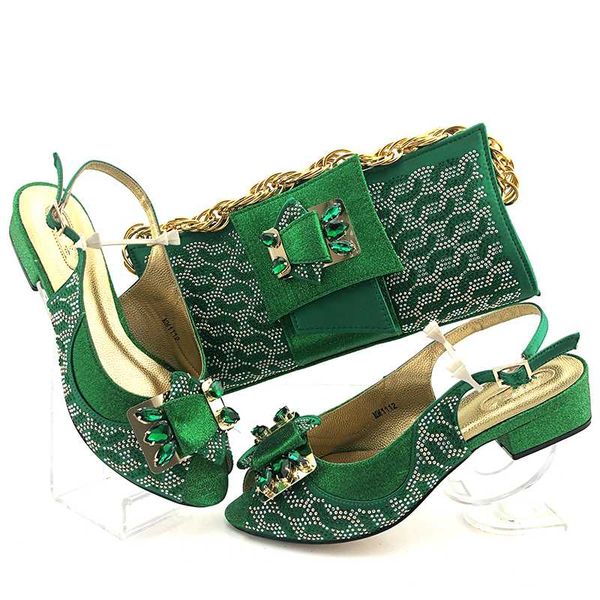 

dress shoes coming green african medium heel sandal and handbag sets mm1112 height 3.8cm, Black