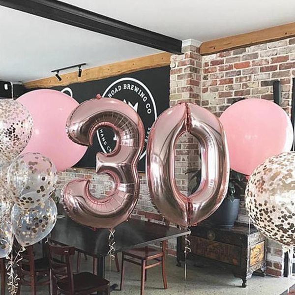 

party decoration 1pc rose gold silver aluminium foil number balloons 0-9 birthday wedding engagement decor kids ball supplies jpdqq34