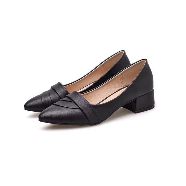 

dress shoes women fashion black pointed toe pu leather square heel pumps for party lady beige night club comfort summer e6189