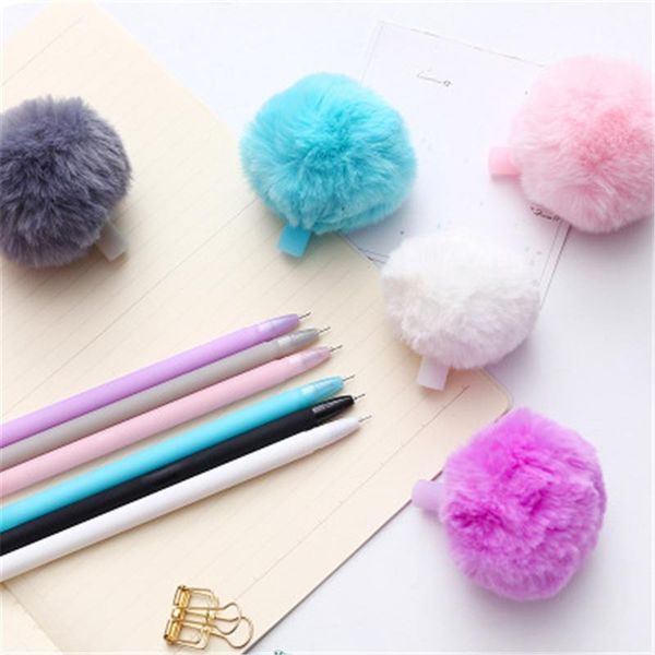 

gel pens kawaii hairball pen cute 0.5mm creative black student stationery gift