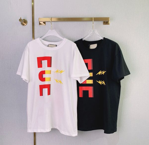 

luxury women's t shirts cotton girls size sml soft color lightning letter printing short sleeves t-shirts, White