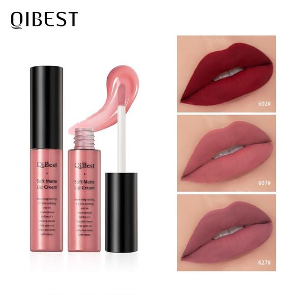 

lip gloss qi liquid lipstick waterproof 34 colors matte long lasting lipgloss cosmetics lips makeup nude maquiagem