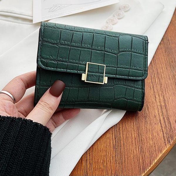 

wallets wallet trifold women red green letter vintage pu leather purse short small minimalist carteira with coin pocket, Red;black