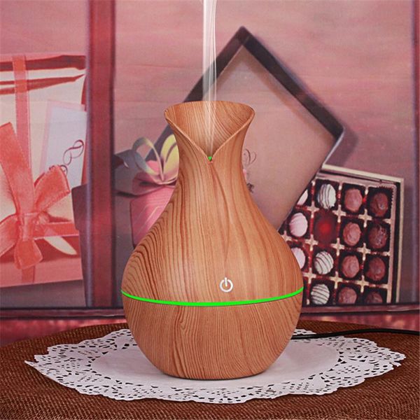 

essential oils diffusers 130ml ultrasound aroma diffuser, mini mute usb air humidifier, creative vase wood household humidifier bedroom oil