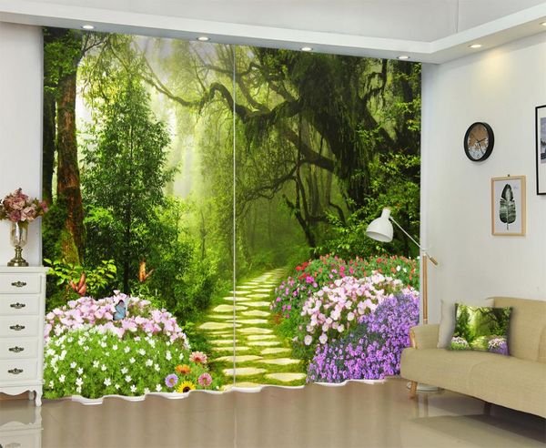 

curtain & drapes field trail in the forest 3d curtains for bedding room living or el cortians thick sunshade window