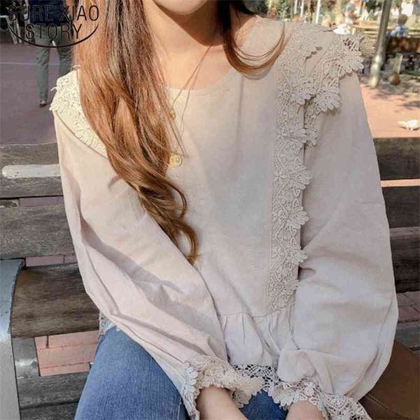 

vintage clothes korean fashion clothing blusas mujer de moda spring blouse loose long sleeve women 8562 50 210506, White