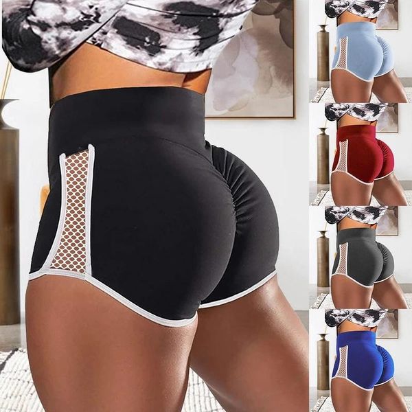 

yoga outfit high waist leggings women waisted mesh short sport shorts workout running fitness athletic pants