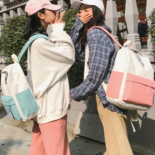 

large capacity canvas backpack wear-resistant travel bag for students girls b2cshop outdoor bags