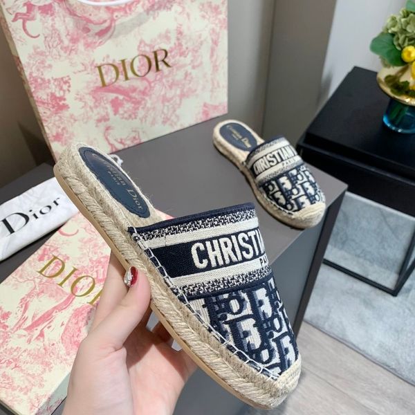 

slipper d-shape single shoes, half towed with old hemp rope, embroidered flat bottom, british style woven fisherman's shoes in spring a, Black