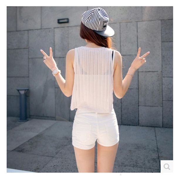 

women's shorts new korean white high waisted denim summer large slim show thin and fat mm student pants fashion, White;black