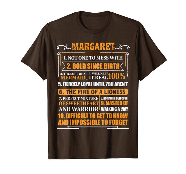 

margaret 1 not one to mess with 10 facts shirt t-shirt, White;black