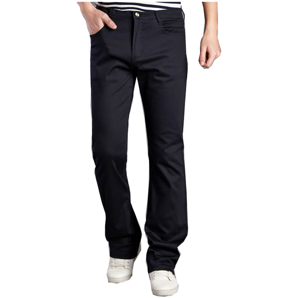 

men's pants casual flare slim white brown khaki black size 28-38 spring
