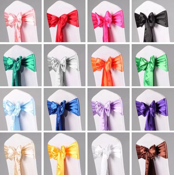 

40pcs satin chair sash bow ties wedding party banquet decor sashes