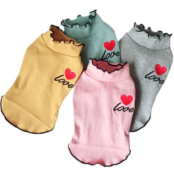 

dog apparel summer clothes bottoming shirt love heart pajamas drop pet clothing poodle pomeranian costume