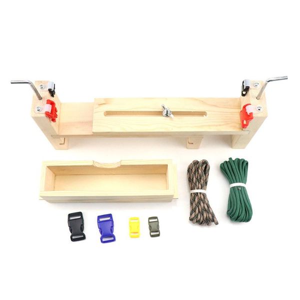

wooden diy paracord wristband maker jig bracelet knot weaving needles rope knitting needle set outdoor gadgets