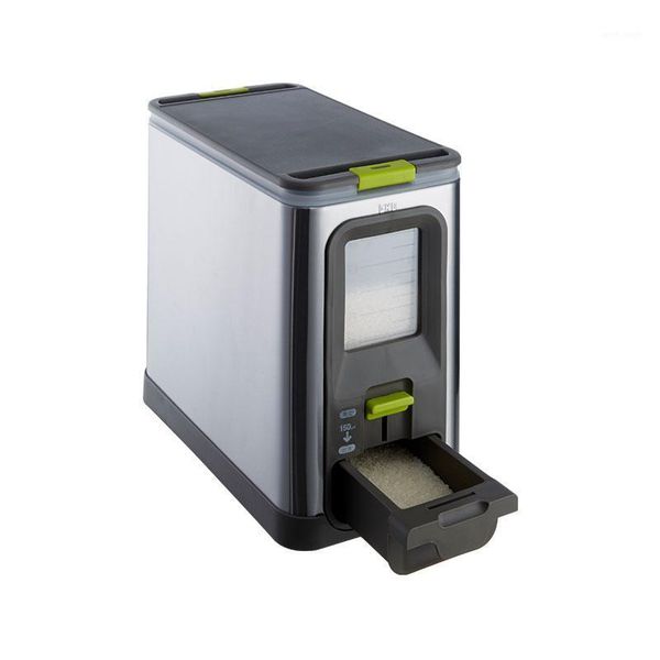 

storage bottles & jars european stainless steel rice bucket home insect-proof moisture box kitchen cylinder 5kg