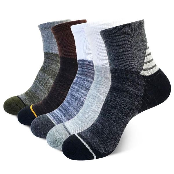 

men's socks winter men sport anti-sweat cotton short tube breathable outdoor running basketball soccer sports, Black