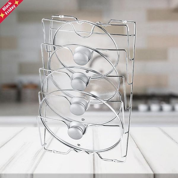 

pan pot covers holding storage rack tools home kitchen save space lid organizer metal rustproof holder & organization