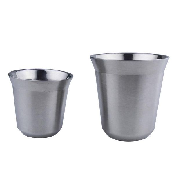 

stainless steel double-layer coffee cup heat insulation water milk drinking ej mugs