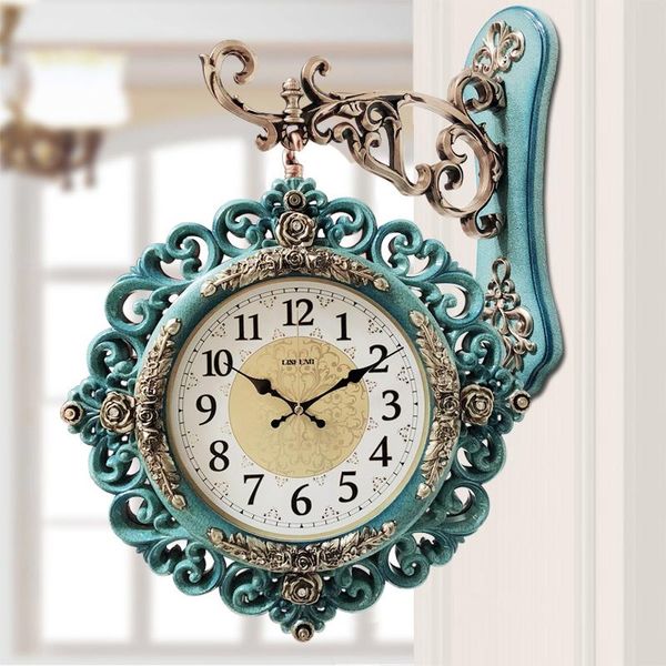 

wall clocks european double-sided clock living room mute charts fashion personality decorations simple luxury