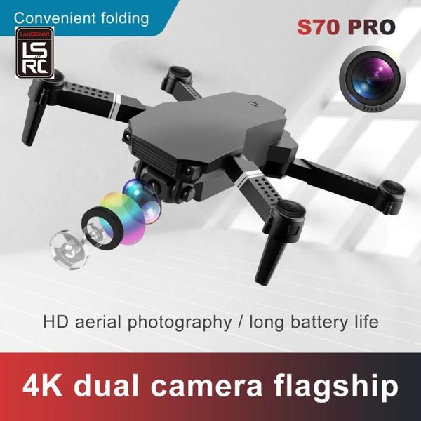 

s70pro mini drone 4k 1080p hd camera wifi fpv air pressure altitude hold foldable quadcopter rc dron toy for boy helicopter drones