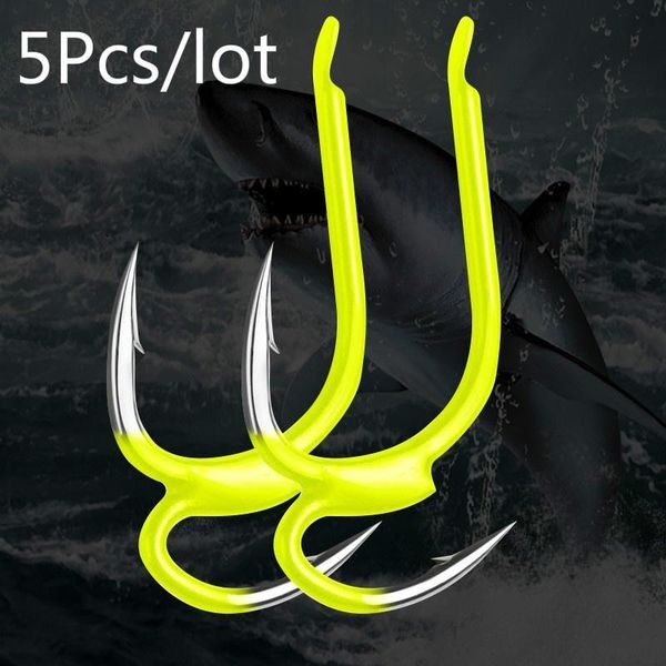 

fishing hooks onevan 5pcs/lot high carbon steel double barbed outdoor sports accessories duple