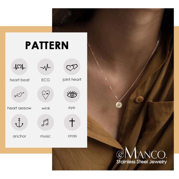 

pendant necklaces engrave double heart necklace female 316l stainless steel women romantic, Silver