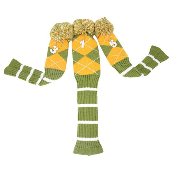 

complete set of clubs 3 pcs golf knitted cover fairway head covers fits 460cc drivers club 1 5
