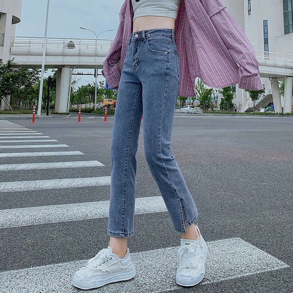 

autumn pipe, high waist, thin point loose pants, trendy, Blue