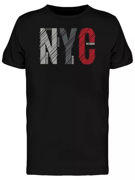 

nyc typography graphic tee men's -image by shutterstock, White;black