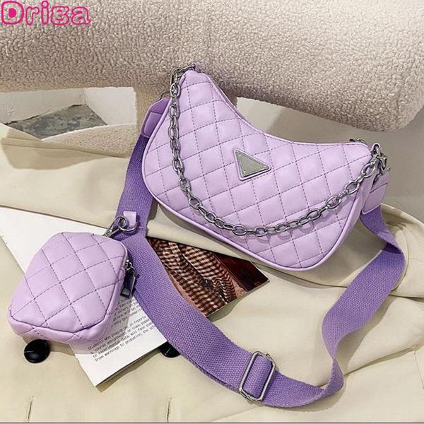 

evening bags driga ladies shoulder lingge 2021 fashion messenger brand designer pu leather handbags and purses mini chain