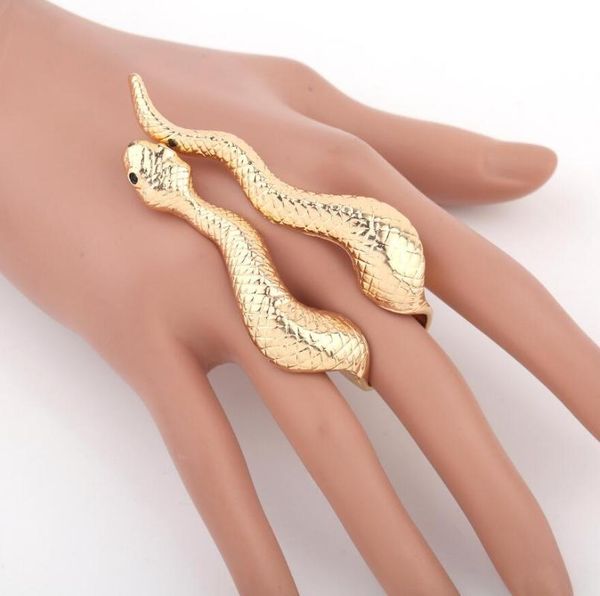 

cluster rings fashion personality stainless steel snake ring creative simple gold adjustable, Golden;silver