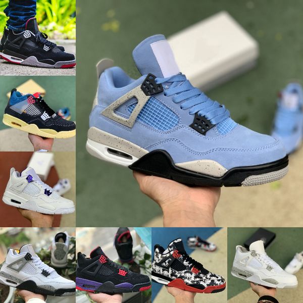 

4 4s basketball shoes men women university blue court purple pure money bred cream sail taupe haze air white oreo cement royalty designer sn