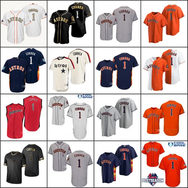 

houston astros men 1 carlos correa women youthjerseys, Black;red