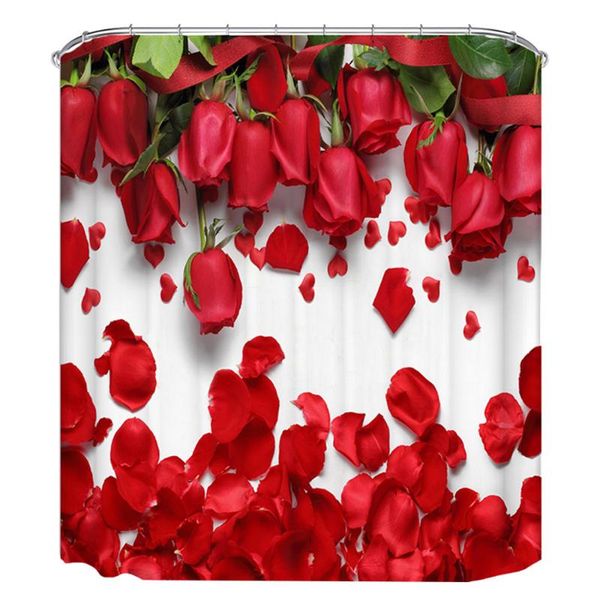 

shower curtains chic rose printing bathing curtain charming fashion home bath decor for bathroom el (180x150cm)