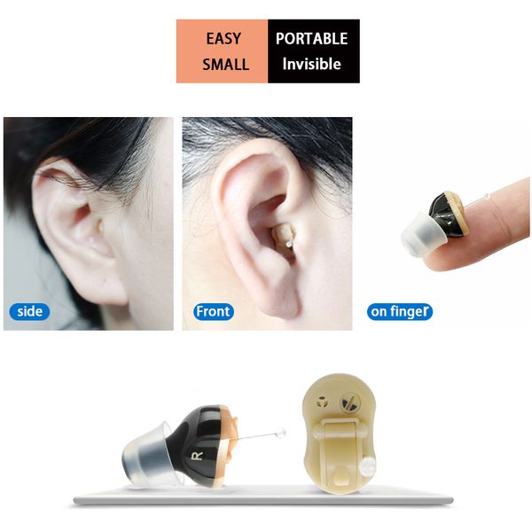 

mini in-ear hearing aids invisible small discreet hearing aid sound amplifier placed in channel for deaf and elderlyscouts