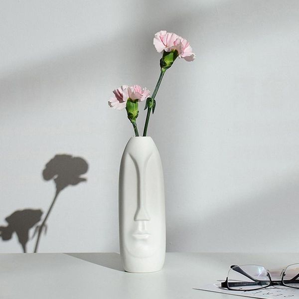 

vases modern nordic ceramic vase creative home decor handmade human face shape deskdecorative dried flower handicraft