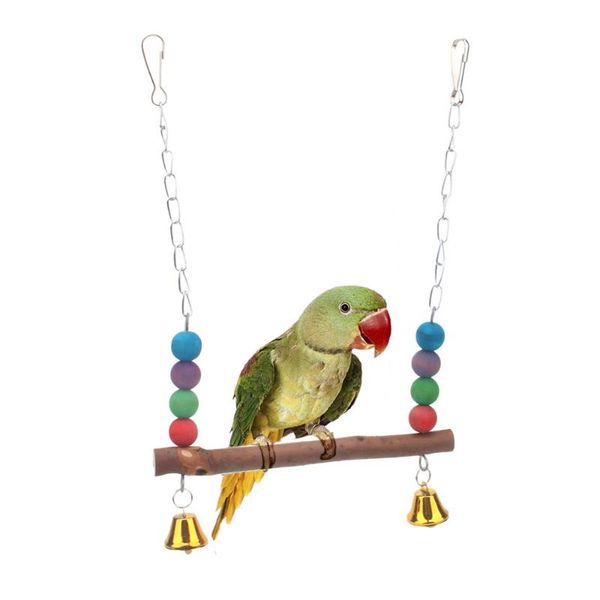 

other bird supplies pet parrot wooden stand perch holder cage hanging swing small animals molar chew toys