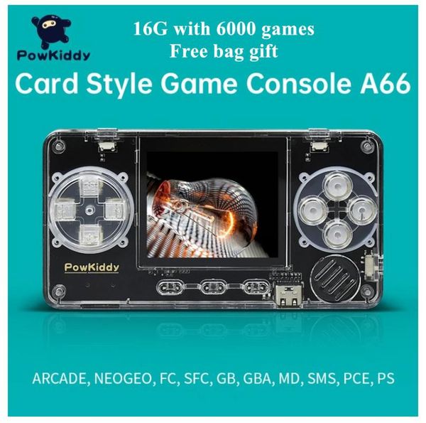 

portable game players powkiddy trimui a66 mini hanheld console 2.0 inch unltra thin 6000 games pocket retro video player children's gif
