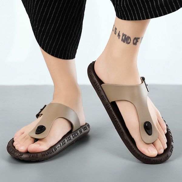 

2021 new flip flop men's anti slip clip foot light outdoor leisure beach sandal, Black