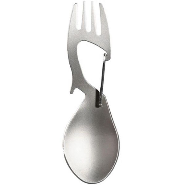 

cords, slings and webbing 3 in 1 camping picnic titanium spoon tableware fork ultralight pure or stainless steel spork