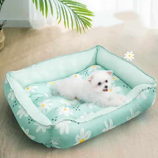 

square kennel teddy pomeranian french fighting small dog cool mat bed summer cat litter pet gray kennels & pens