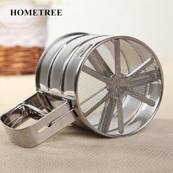 

handheld baking cake tool stainless steel mechanical icing sugar shaker sieve cup mesh powder flour h302 & pastry tools
