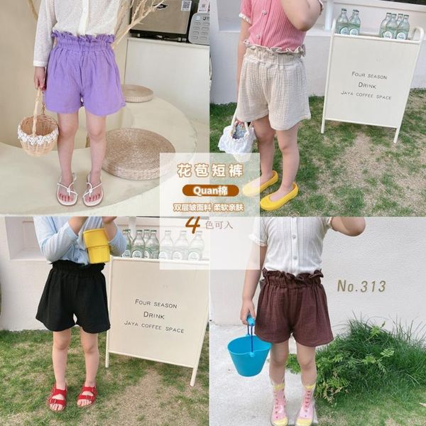 

girls ruffles shorts fashion summer kids clothes 1-6 years, Black