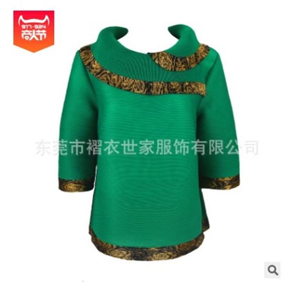 

knits designer round pots collar type short loose patchwork t-shirt, White