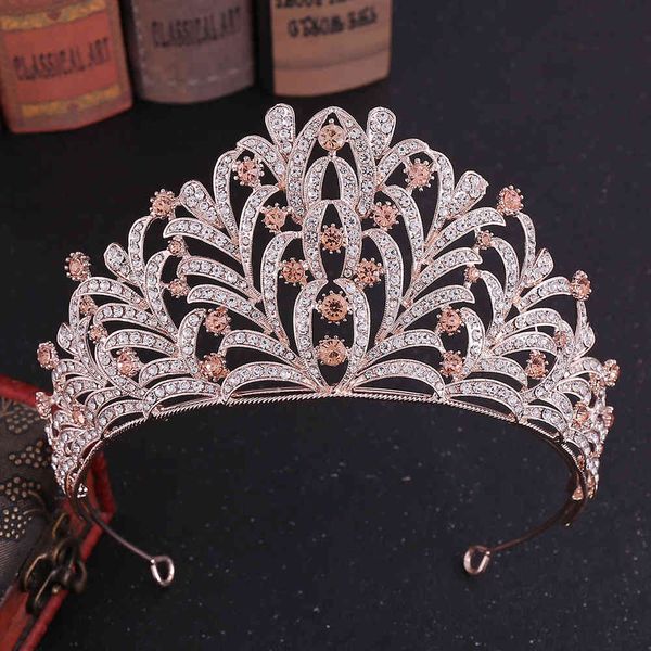 Kmvexo deixa Cristal Noiva Tiara Coroas Moda Rainha Princesa Festa de Noiva Coroa Headpieces Casamento Cabelo De Jóias Acessórios