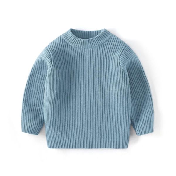 

pullover baby sweater 2021 autumn winter long sleeve turtleneck knitted bottoming shirt for girl thicken warm kids clothes boys 1-8y, Blue