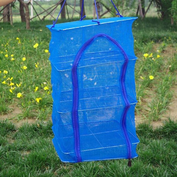 

laundry bags foldable 4 layers drying fishing net rack hanging vegetable fish dishes dryer pe hanger supplies