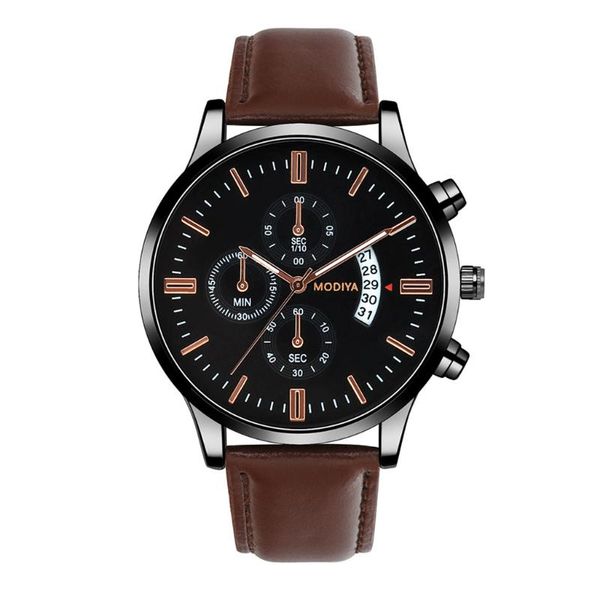 

wristwatches men luxury stainless steel watch quartz business calendar wristwatch, Slivery;brown