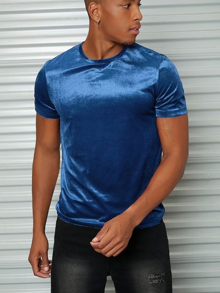 

men round neck velvet tee z3wm#, White;black